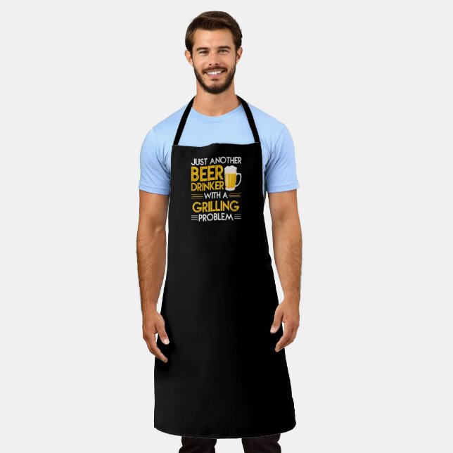 Grilling Problem Barbecue Large Black Apron (Worn)
