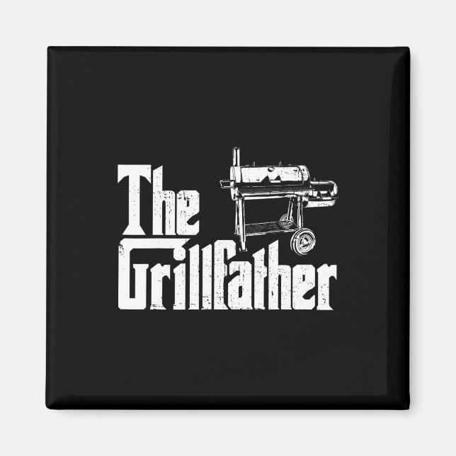 Grilling Smoker And Grill Chef Grillfather Grilled Magnet (Front)