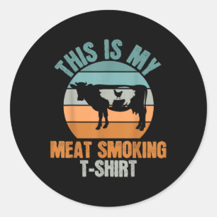 Grilling Smoking Meat Beef Bbq Barbecue Smoker Bee Classic Round Sticker