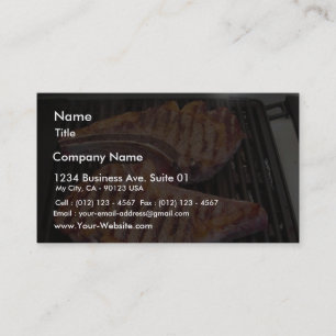 Grilling Steaks Food Dinner Business Card