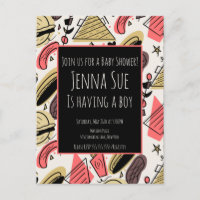 Grilling Summer BBQ Doodles Baby Shower