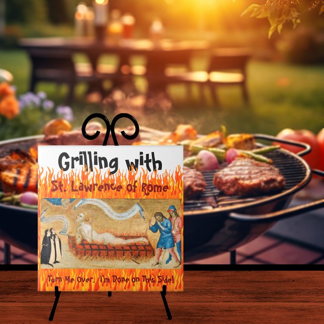 Grilling with St. Lawrence of Rome (M 022) Tile (Creator Uploaded)