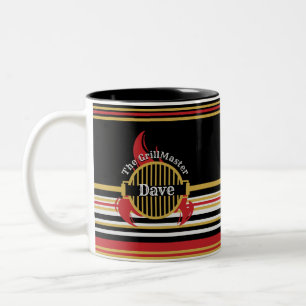 GrillMaster BBQ Bold Stripe  Two-Tone Coffee Mug