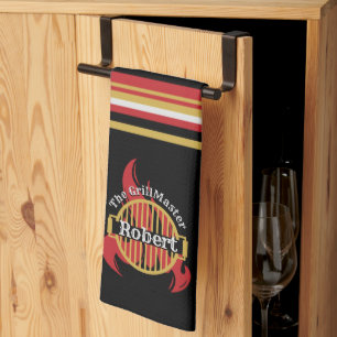 GrillMaster BBQ Bold Stripes Kitchen Towel