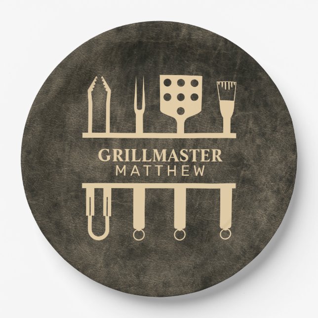 Grillmaster classic custom barbeque party  paper plate (Front)