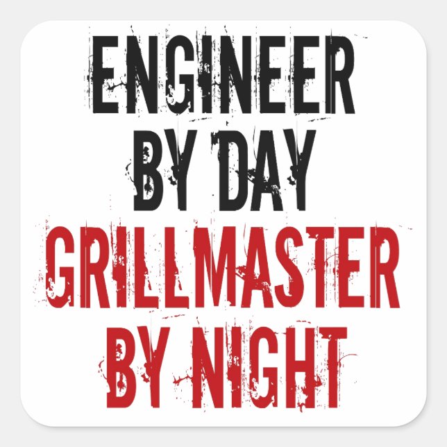 Grillmaster Engineer Square Sticker (Front)