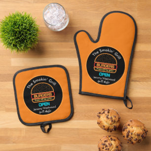 Grillmaster Grilling BBQ Oven Mitt & Pot Holder Set