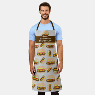 Grillmaster Personalized Burger Pattern Guy’s BBQ  Apron