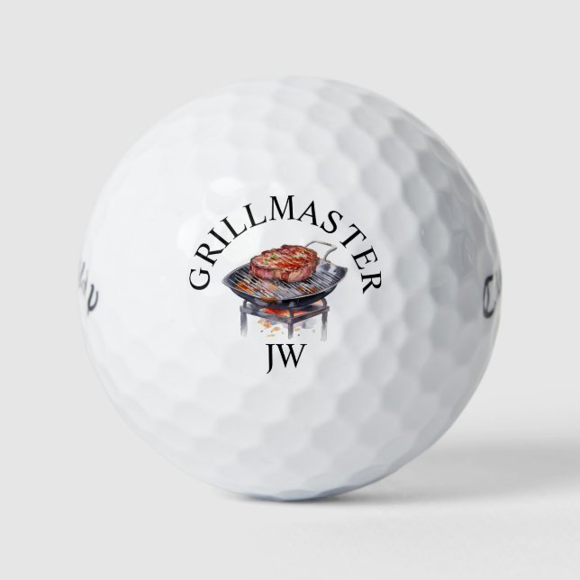 Grillmaster Personalized Monogram  Golf Balls (Front)