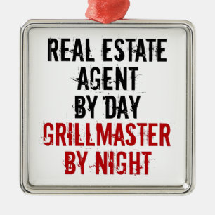 Grillmaster Real Estate Agent Metal Ornament