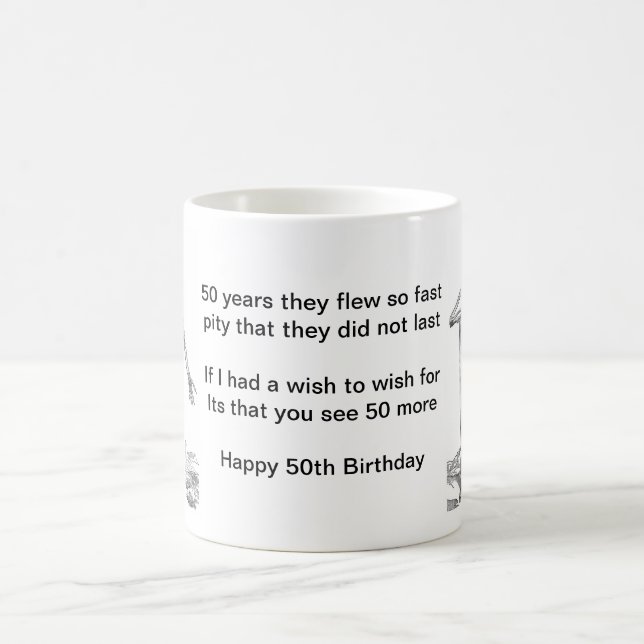 Grim 50th Birthday Mug (Center)