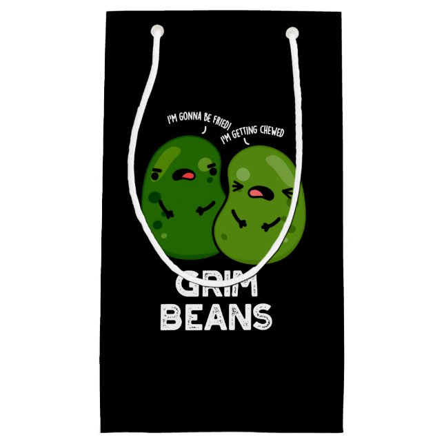 Grim Beans Funny Veggie Puns Dark BG Small Gift Bag (Front)