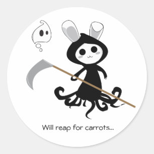 Grim Bunny Classic Round Sticker