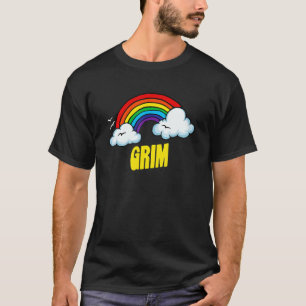 Grim Cute Sarcastic Retro Vintage 80's Rainbow T-Shirt