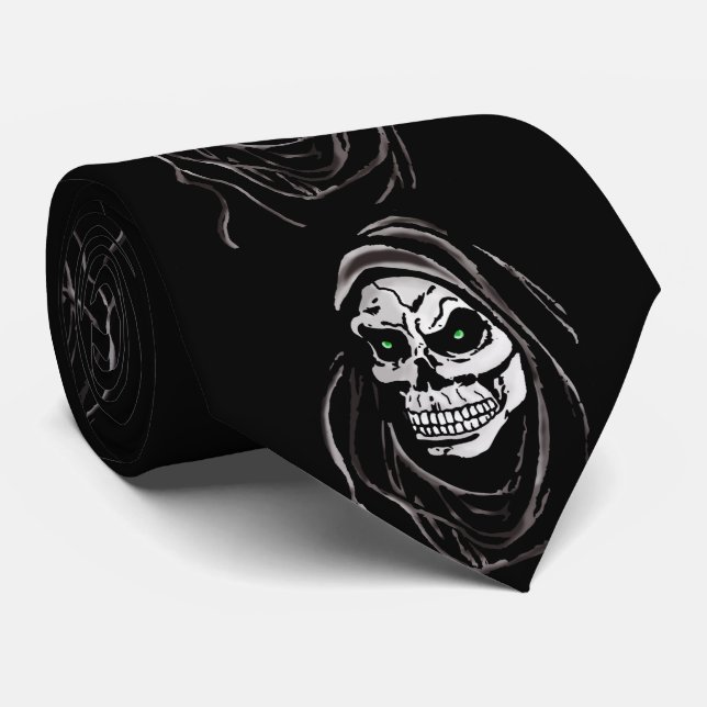 Grim Death reaper Halloween death horror day Tie (Rolled)