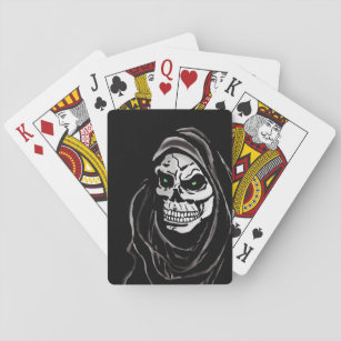 Grim Death reaper Halloween skull design Playing Cards