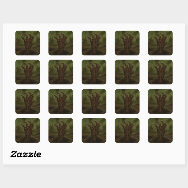 Grim Hand  Square Sticker (Sheet)