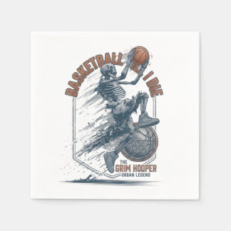 Grim Hooper Skeleton Basketball Urban Legend Napkin