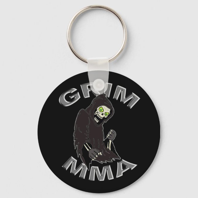 Grim MMA logo black keychain (Front)