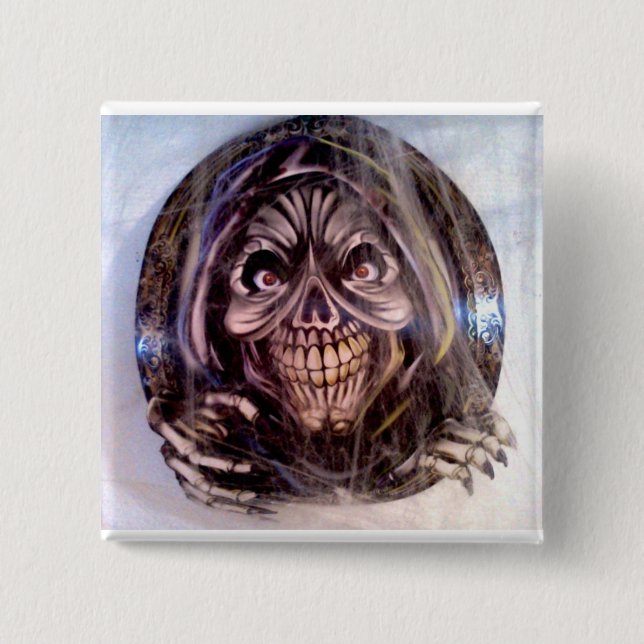 Grim Reaper 2 Inch Square Button (Front)