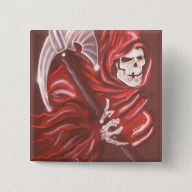 Grim Reaper 2 Inch Square Button (Front)