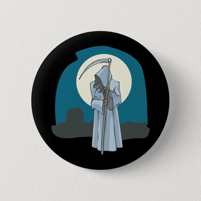Grim Reaper and Moon 2 Inch Round Button (Front)