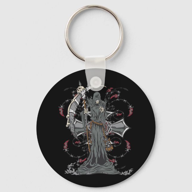 Grim Reaper Awaits Keychain (Front)