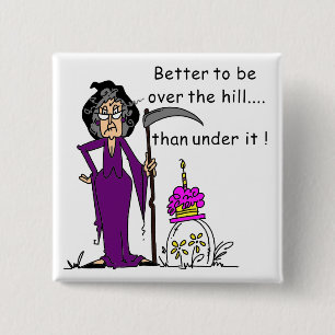 Grim Reaper Birthday Humour 2 Inch Square Button