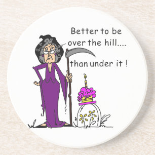 Grim Reaper Birthday Humour Coaster