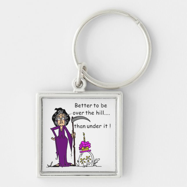Grim Reaper Birthday Humour Keychain (Front)