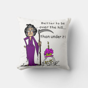Grim Reaper Birthday Humour Throw Pillow