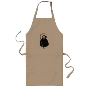 Grim Reaper Black Halloween Design Long Apron