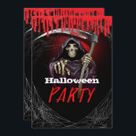 Grim Reaper Bloody Halloween Party Invitation<br><div class="desc">customize for your event. The Party Text is removable or can be re-positioned.
Created by Wannapik - Freepik.com</div>