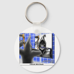 Grim Reaper Brush W/Death Funny Tees Mugs & Gifts Keychain