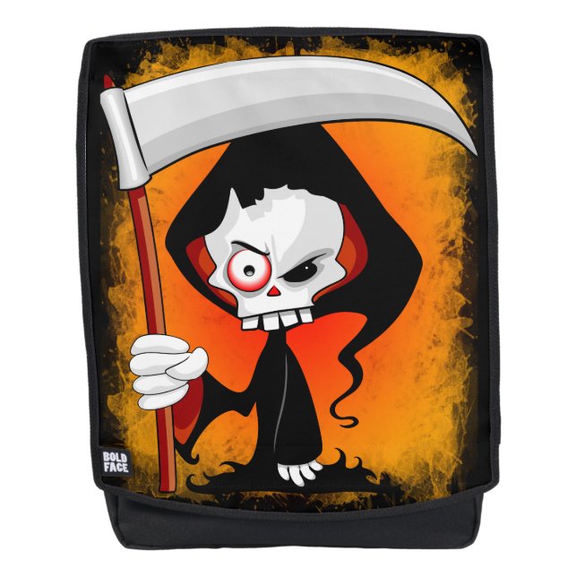 Grim Reaper Cartoon  Backpack (Front)