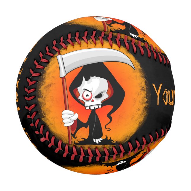 Grim Reaper Cartoon  Baseball (Front Left)