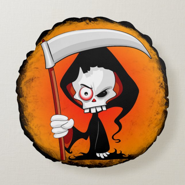 Grim Reaper Cartoon  Round Pillow (Front)
