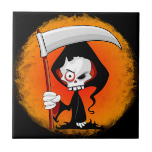Grim Reaper Cartoon Tile