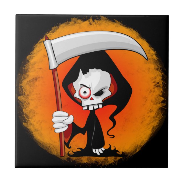 Grim Reaper Cartoon  Tile (Front)