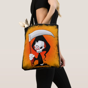 Grim Reaper Cartoon Tote Bag