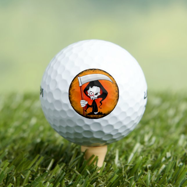 Grim Reaper Cartoon Water Bottle Golf Balls (Insitu Tee)