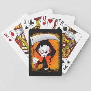 Grim Reaper Cartoon Water Bottle Playing Cards