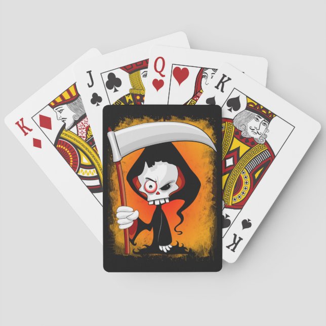 Grim Reaper Cartoon Water Bottle Playing Cards (Back)