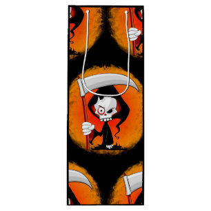 Grim Reaper Cartoon  Wine Gift Bag