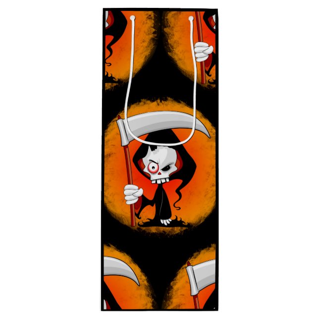 Grim Reaper Cartoon  Wine Gift Bag (Front)