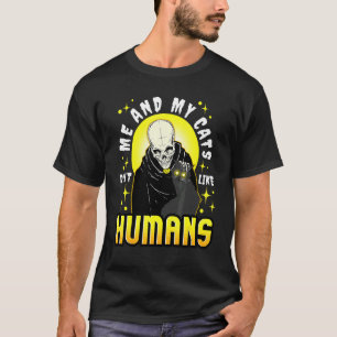 Grim Reaper Cat Introvert Me & My Cats Don't Like T-Shirt