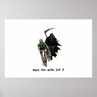 Grim Reaper Chasing Cyclist Poster