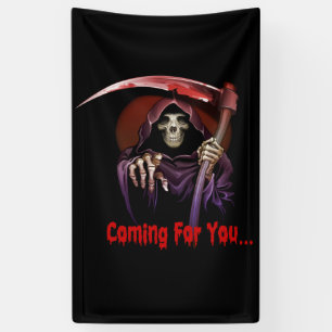 Grim Reaper Coming For You Halloween Banner