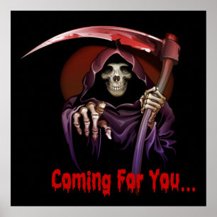Grim Reaper Coming For You Halloween Poster
