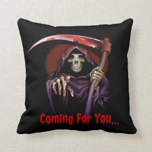 Grim Reaper Coming For You Halloween Throw Pillow